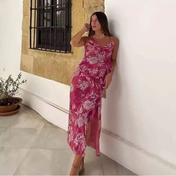 Zara Dresses & Skirts - ZARA BOHO RUFFLED PRINT DRESS